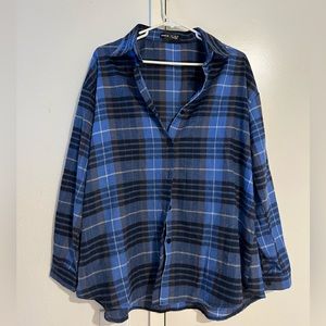 EZ Wear Plaid Drop Shoulder Flannel